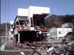 津波で壊れた家屋（釜石市内）